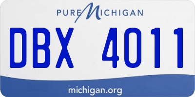 MI license plate DBX4011