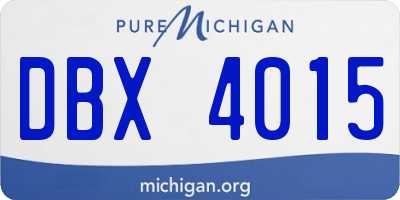 MI license plate DBX4015