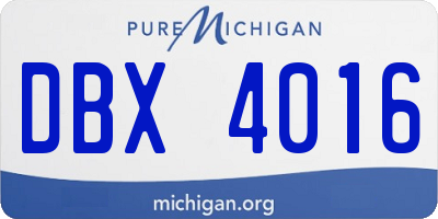 MI license plate DBX4016