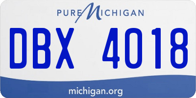 MI license plate DBX4018