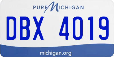 MI license plate DBX4019