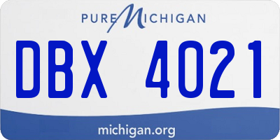 MI license plate DBX4021