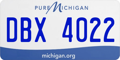 MI license plate DBX4022