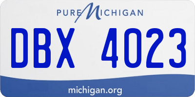 MI license plate DBX4023