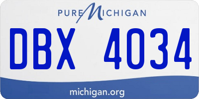 MI license plate DBX4034