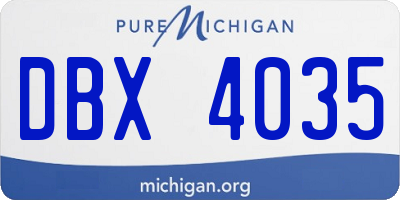 MI license plate DBX4035