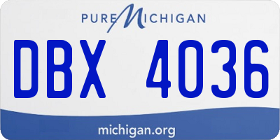 MI license plate DBX4036