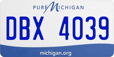 MI license plate DBX4039