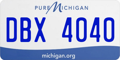 MI license plate DBX4040