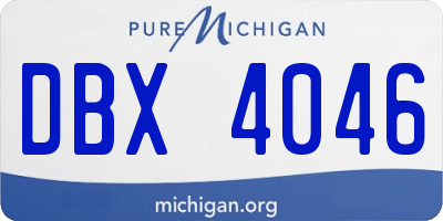 MI license plate DBX4046