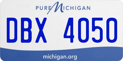 MI license plate DBX4050