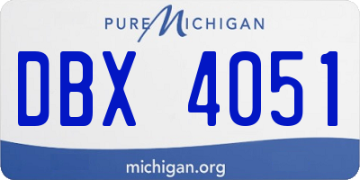 MI license plate DBX4051