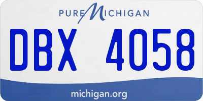 MI license plate DBX4058