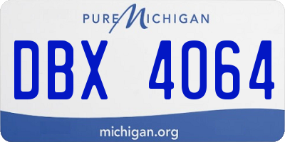 MI license plate DBX4064