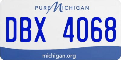 MI license plate DBX4068