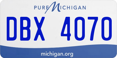 MI license plate DBX4070