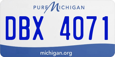 MI license plate DBX4071