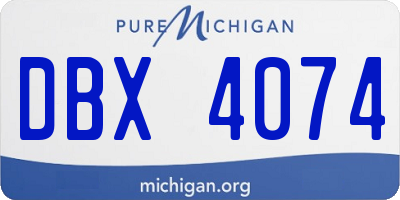 MI license plate DBX4074