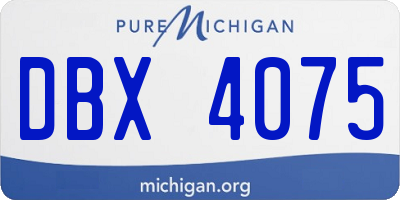MI license plate DBX4075