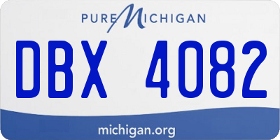 MI license plate DBX4082