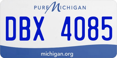 MI license plate DBX4085