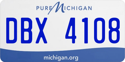 MI license plate DBX4108