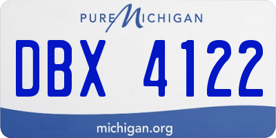 MI license plate DBX4122
