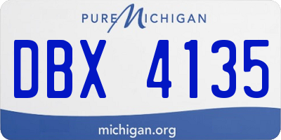 MI license plate DBX4135