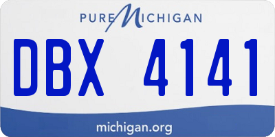 MI license plate DBX4141