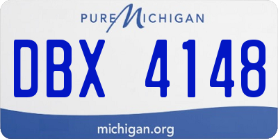 MI license plate DBX4148