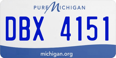 MI license plate DBX4151