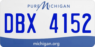 MI license plate DBX4152