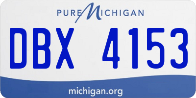 MI license plate DBX4153