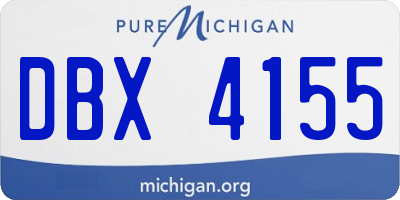 MI license plate DBX4155