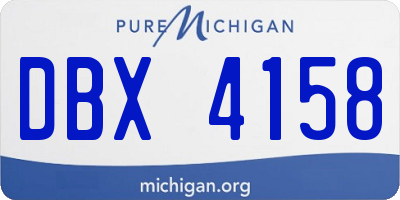 MI license plate DBX4158