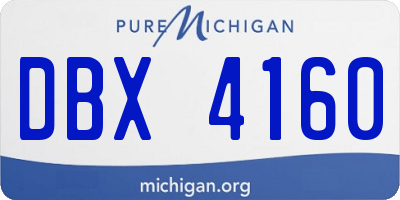 MI license plate DBX4160