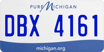 MI license plate DBX4161