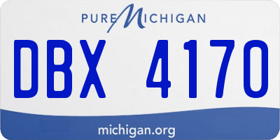 MI license plate DBX4170