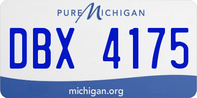 MI license plate DBX4175