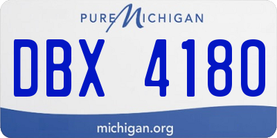 MI license plate DBX4180