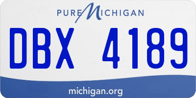 MI license plate DBX4189