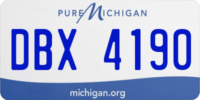 MI license plate DBX4190