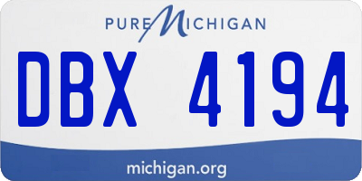MI license plate DBX4194