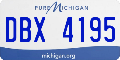 MI license plate DBX4195