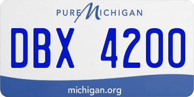 MI license plate DBX4200