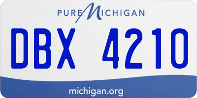 MI license plate DBX4210
