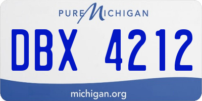 MI license plate DBX4212