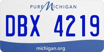 MI license plate DBX4219