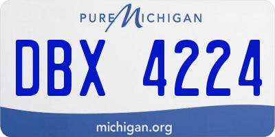 MI license plate DBX4224
