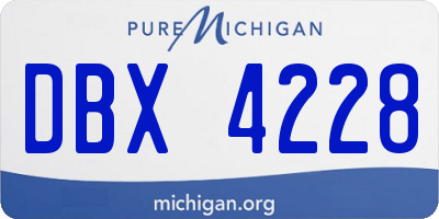 MI license plate DBX4228